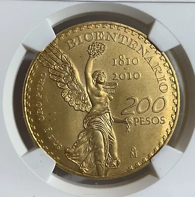 2010 Mexico Gold 200 Peso Bicentennial Ngc Ms68 • $4900