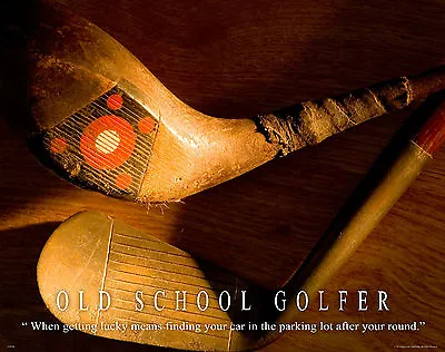 Golfing Motivational Poster Art Print Golf Clubs Woods Old School Golfer Gift • $9.95