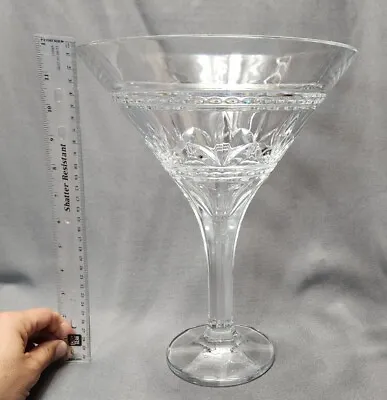 Giant Cut Crystal Martini Glass XL 70 Oz Wedding Centerpiece 11.5  Punch Bowl • $112.50