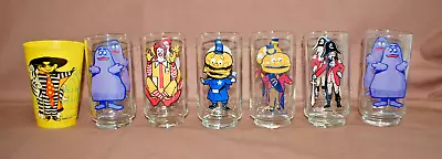 McDonalds 6 Collector Series Glasses & 1 Yellow Plastic Cup Lot Of 7 Items T1389 • $89.99