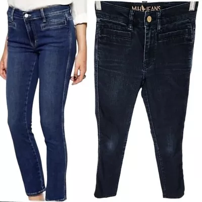 Anthropologie MiH Paris Mid-rise Cropped Slim Leg Jean Stretch Dark Wash 24 • $38