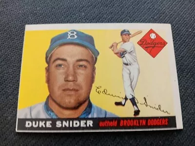 1955 Topps Baseball Card Duke Snider # 250  OC But Very Nice Card • $55