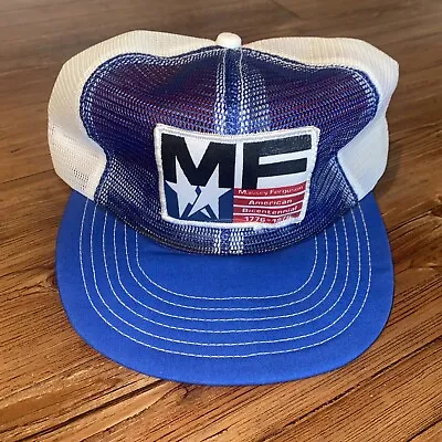 Vintage MF Massey Ferguson Farm Patch Trucker Hat Cap Snapback Full Mesh NOS 76 • $75