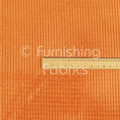 Corduroy Brick Waffle Texture Upholstery Quality Fabric In Orange Colour • £12.99