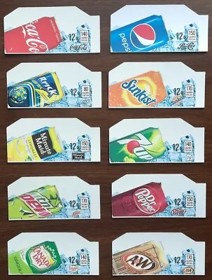 (10) SODA VENDING MACHINE 12oz  CAN   Vend Labels (Flavor Strip) -VARIETY PACK  • $14.99