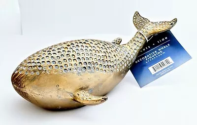 Brand New Wooden Carved Bronze Gold Tone Vintage Style Sperm Whale Figurine. Nwt • $29.99