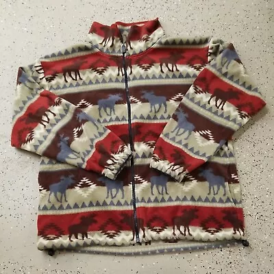 $49.99 • Buy Lake Matley Navajo Aztec Moose Animal Print Full Zip Fleece Jacket Size XXL 