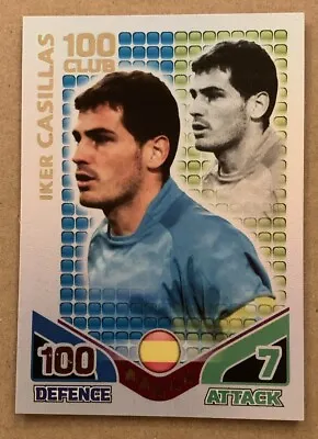Match Attax Attack World Cup 2010 Iker Casillas 100 Hundred Club Card • £2.49