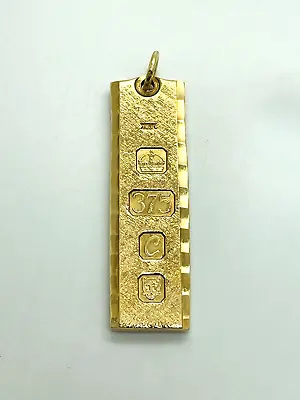 9ct Solid Yellow Gold Ingot Pendant • £450