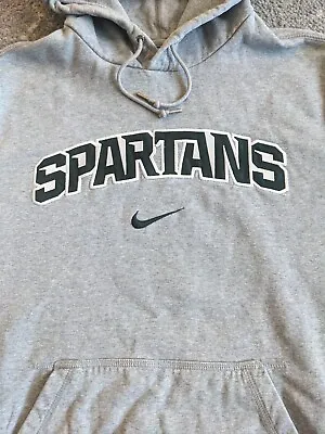 Michigan State Gray Nike Hoodie Sweatshirt Spartans Center Swoosh Medium/Large • $34.99