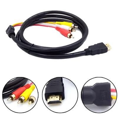 HDMI Male To 3RCA AV Composite Male M/M Connector Adapter Cable Cord Transmitter • $1.29