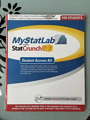 MystatLab Student Access Kit Stat Crunch By Pearson Education Access Code Sealed • $59