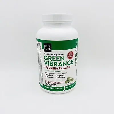 $34.99 • Buy Vibrant Health, Green Vibrance, Plant-Based Superfood , 240 VegiCaps Exp 5/2024