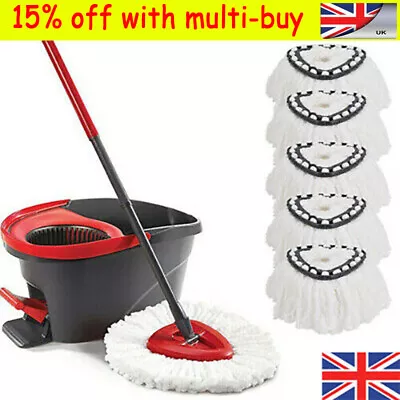 £5.65 • Buy 1/5/10X Microfiber Soft Spin Wring Mop Head Refill Mop Head Steam Mop For Vileda