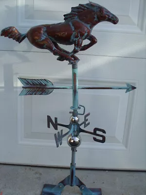 Horse Racing Weathervane Copper Patina Finish Weather Vane Handcrafted • $139.95