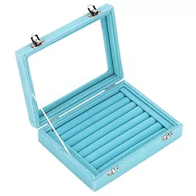 Velvet Glass Jewelry Ring Display Organizer Box Earrings Storage Holder • $16.30