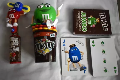 Vintage M & M Collectables - Personal Fan Playing Cards & Large Green M & M Lot • $39.90