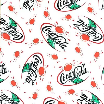 Spectrix Coca Cola Bottle Cap Splash Cotton Fabric - 16  Long • $9.99