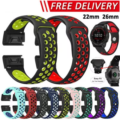 US Quick Fit Silicone Watch Band Strap For Garmin Fenix 5 5X 6 6X Pro 7 7X Solar • $10.99