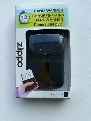 Pocket Hand Warmer Black Zippo 6 Hour Easy Fill Re-Usable • £13