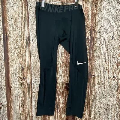 Nike Pro Men's 3/4 Length Training Tights 838055-010 Black Dri Fit Size Small • $13.99