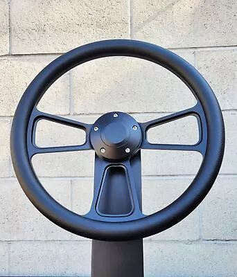 14  Black Billet Half Wrap Steering Wheel Black Wrap For Chevy Muscle C10 Ford • $124.33