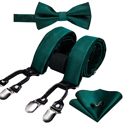 Mens Button Clip Suspenders Adjustable Elastic Heavy Duty Trouser Belt Braces US • $19.99