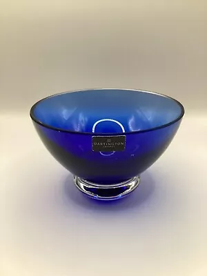 Dartington Crystal Blue Glass Footed Bowl Dish • £10