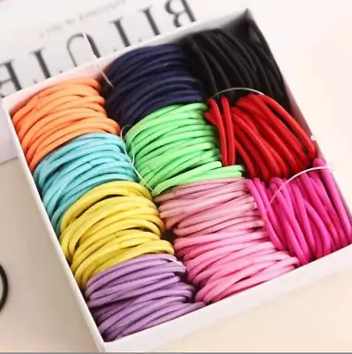 £2.45 • Buy Girls 2mm Thin School Uniform Endless Hair Elastics Bobbles Bands Ponios 