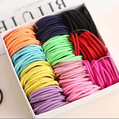 Girls 2mm Thin School Uniform Endless Hair Elastics Bobbles Bands Ponios  • £3.77