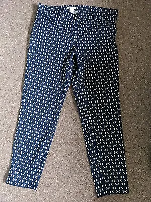 Women H&M Cropped Multicoloured Trousers Size 12 (Euro 40) • £3.50