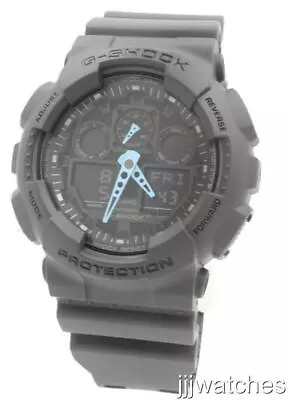 New Casio G-Shock Gray Digital/Analog World Time Men Watch 50mm GA100C-8A $99 • $74.25