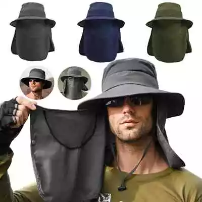 Wide Brim Sun Hat UV Protection Bucket Cap For Hiking Camping Fishing Safari • $8.99