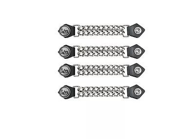 Cross Leather Motorcycle Vest Extenders For Biker Chrome Chains • $28.40