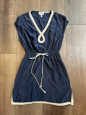 Milly Bergdorf Goodman Navy Silk Rope Dress Women’s Size 4 • $39.99