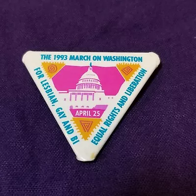 The 1993 March On Washington DC LGBT Rights April 25th Button Badge Pin Back GAY • $39