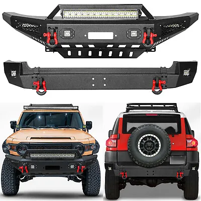 Offroad Front Rear Bumper For 2007-2014 Toyota FJ Cruiser W/Winch Plate & Lights • $499.69