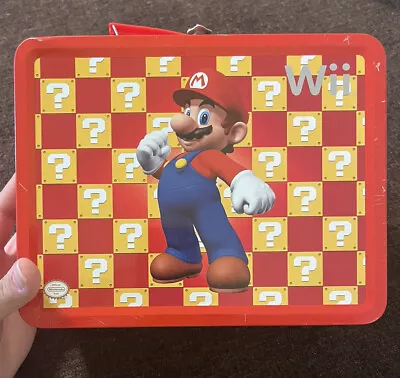 Nintendo Wii Mario Metal Lunch Box Dominoes Yellow Red White Big Mario 7  X 8.5  • $11.99