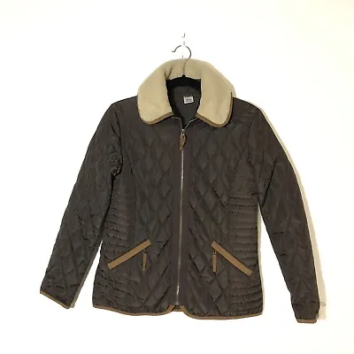 $54.65 • Buy JOCKEY Person To Person Brown Quilted Jacket With Faux Shearling Collar Size XXS