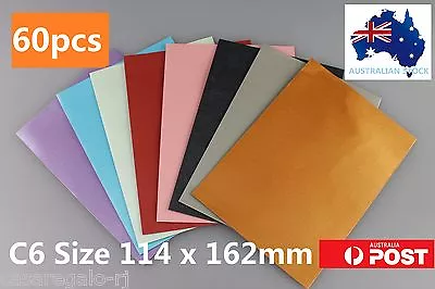 60pcs Metallic Colour Envelope Party Invitation 8 Colours C6 114x162mm • $17.99