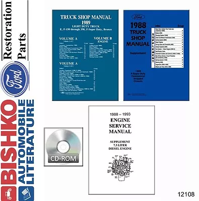 1989 Ford Truck Light Duty F150 F250 F350 Shop Service Repair Manual CD • $37.99