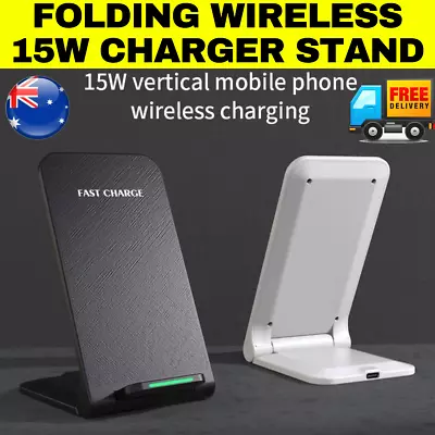 $10.95 • Buy 15w Folding Wireless Charger Stand Type C Cable Samsung Iphone Wireless Charger