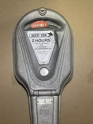 Vintage Dual Brand 2 Hour Parking Meter  10 Penny 2 Nickel Or 1 Dime No Key  • $75.99