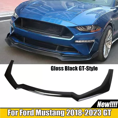 For 2018-2023 Ford Mustang Black GT Style Front Splitter Body Kit Spoiler Lip • $53.88