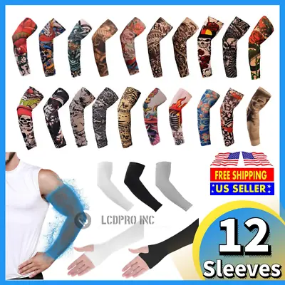 6 Pairs Cooling Arm Sleeves Outdoor Sport UV Sun Protection Arm Cover Tattoo Art • $11.55