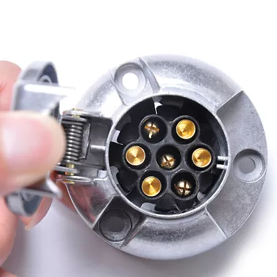 Tow Bar Electrics 7 Pin 12v N Type METAL Aluminium Socket & Plug Trailer LighBA • £7.18