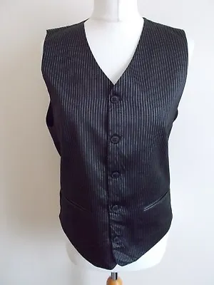 £13.25 • Buy Men's Garnitex Black Grey Stripe V Neck Waistcoat Vest Size 38