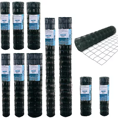 £12.99 • Buy PVC Coated Wire Mesh Fencing Welded Green Galvanised Garden Fence 60/90/120/180