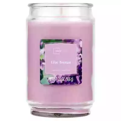 Mainstays Lilac Breeze Scented Large Glass Candle Jar Single-Wick 20 Oz.  New • $9.75