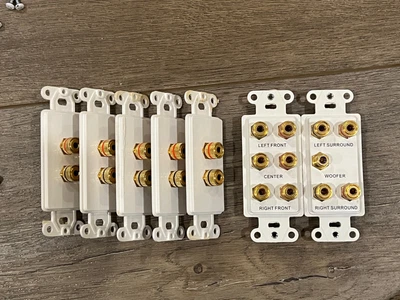 $25.99 • Buy 5.1 Surround Home Theater Speaker Wall Plates Set Banana Binding